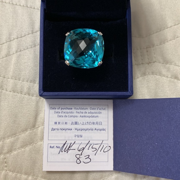Genuine Swarovski Crystal Blue cocktail ring: Merlin size 7 (size 55) - Picture 12 of 14